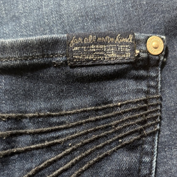 7 For All Mankind Dark Blue Flare Jeans - Picture 9 of 12